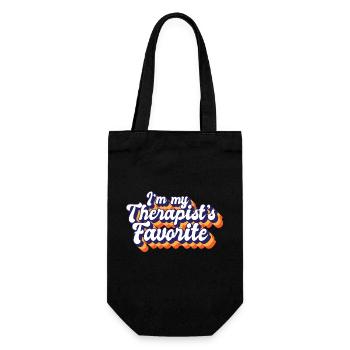 I'm My Therapist's Favorite Funny Psychologist - Gift Bag for Bottles - black - Front