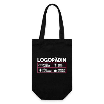 Logopädie Logopädin - Geschenkbeutel für Flaschen - Schwarz - Vorne