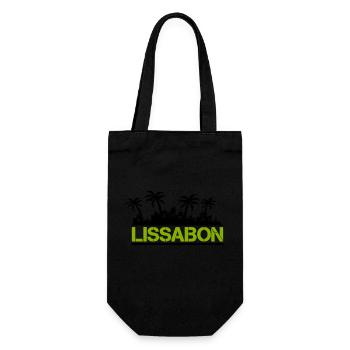 lissabon - Geschenkbeutel für Flaschen - Schwarz - Vorne