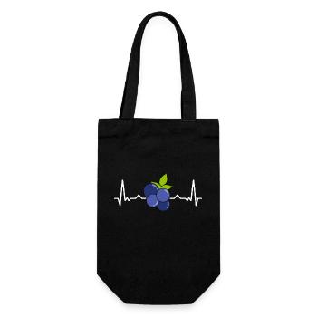 Heidelbeere Frucht Blaubeere - Geschenkbeutel für Flaschen - Schwarz - Vorne