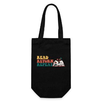 Librarian Read Return Repeat Library Worker Book - Geschenkbeutel für Flaschen - Schwarz - Vorne