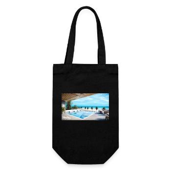 pool and beach - Gift Bag for Bottles - black - Front