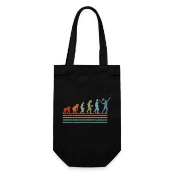 Retro-Vintage-Tennis-Evolution - Geschenkbeutel für Flaschen - Schwarz - Vorne