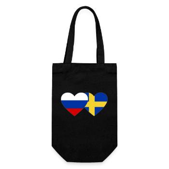 Drapeau de la Suède Russie - Sac à bouteille - noir - Devant