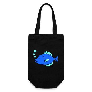 fisch comic - Geschenkbeutel für Flaschen - Schwarz - Vorne