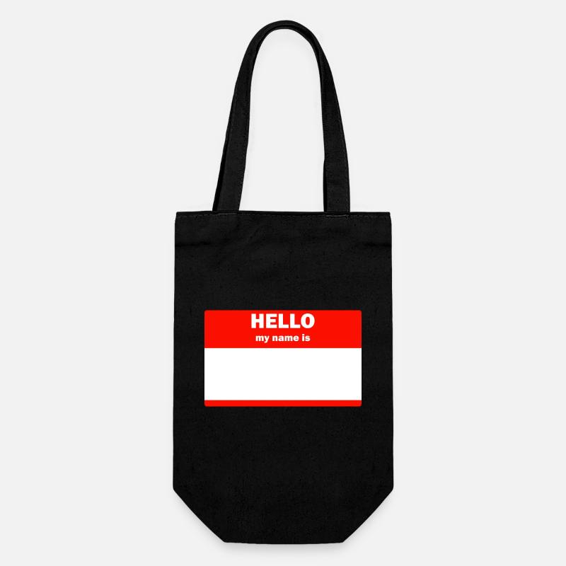 Hello my name is Hallo mein Name ist - Geschenkbeutel für Flaschen - Schwarz