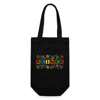 REINER colourful cubes - Geschenkbeutel für Flaschen - Schwarz - Vorne
