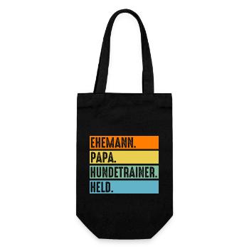 Hundetraining Vater Papa Hundeschule Hundetrainer - Geschenkbeutel für Flaschen - Schwarz - Vorne