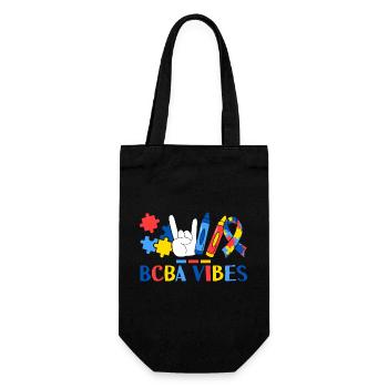 BCBA Vibes Applied Behavior Analysis Therapy - Gift Bag for Bottles - black - Front