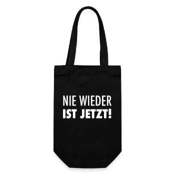 Nie wieder ist jetzt - Geschenkbeutel für Flaschen - Schwarz - Vorne