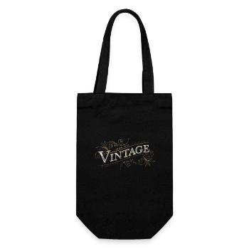 Ich bin jetzt Vintage - Geschenkbeutel für Flaschen - Schwarz - Vorne