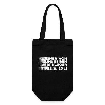 Einer Von Uns Beiden Ist Klüger Als Du - Geschenkbeutel für Flaschen - Schwarz - Vorne