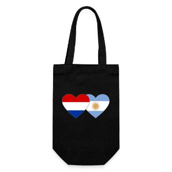 Hollande Argentine Drapeau Coeur - Sac à bouteille - noir - Devant