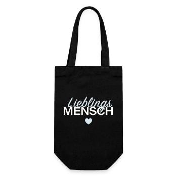 Lieblingsmensch Geschenk für Partner - Geschenkbeutel für Flaschen - Schwarz - Vorne