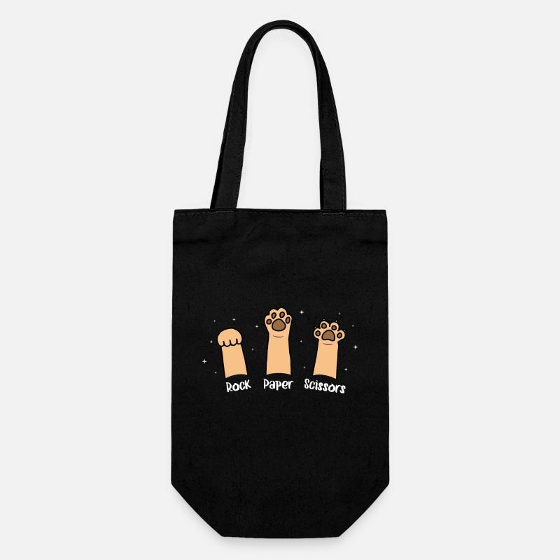 Pierre Papier Ciseaux Jeu De Main Chat Mignon Avec Drôle - Sac à bouteille - noir