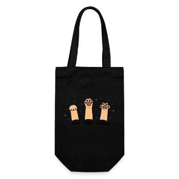Rock Paper Scissors Hand Game Cute Cat with Funny - Gift Bag for Bottles - black - Front