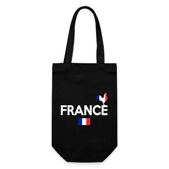 Coq Tricolore Illustration pour Passionnés - Sac à bouteille - noir - Devant