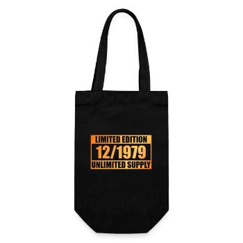 44th Birthday Limited Edition - ꝏ Supply 12/1979 - Gift Bag for Bottles - black - Front