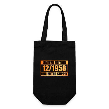 65. Geburtstag Limited Edition - ꝏ Supply 12/1958 - Geschenkbeutel für Flaschen - Schwarz - Vorne