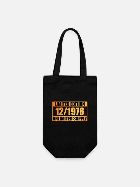 45. Geburtstag Limited Edition - ꝏ Supply 12/1978 - Geschenkbeutel für Flaschen - Schwarz