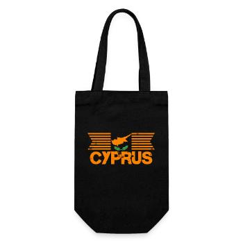 Cyprus - Vintage Orange Color - Gift Bag for Bottles - black - Front