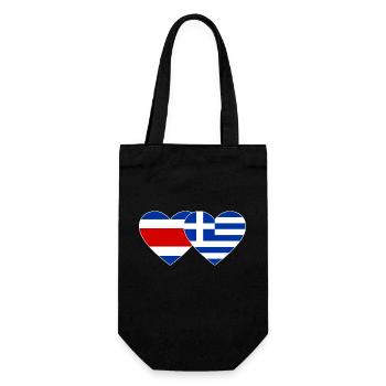 Coeur de drapeau du Costa Rica Grèce - Sac à bouteille - noir - Devant