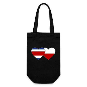 Costa Rica Pologne Drapeau Coeur - Sac à bouteille - noir - Devant