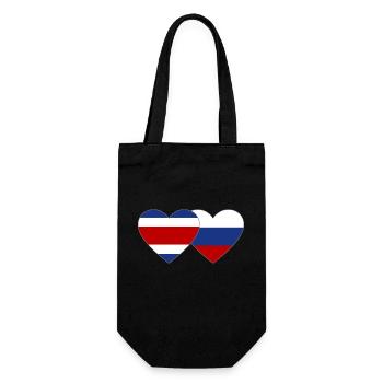Costa Rica Russia Flag Heart - Gift Bag for Bottles - black - Front