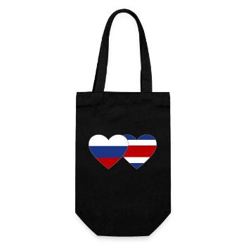 Russia Costa Rica Flag Heart - Gift Bag for Bottles - black - Front