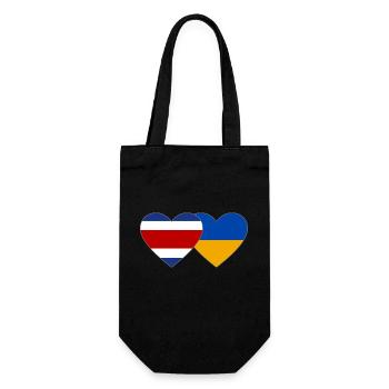 Coeur de drapeau du Costa Rica Ukraine - Sac à bouteille - noir - Devant