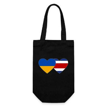 Ukraine Costa Rica Flag Heart - Gift Bag for Bottles - black - Front