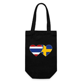 Thaïlande Suède Drapeau Coeur - Sac à bouteille - noir - Devant