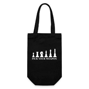Schach pick your weapon weiß - Geschenkbeutel für Flaschen - Schwarz - Vorne