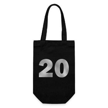 Geburtstag 20 Jahre - Geschenkbeutel für Flaschen - Schwarz - Vorne