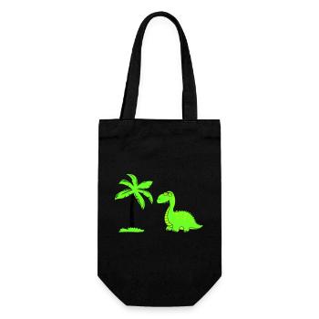 dinosaurier palme 02 - Geschenkbeutel für Flaschen - Schwarz - Vorne