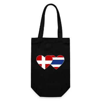Coeur de drapeau du Danemark Thaïlande - Sac à bouteille - noir - Devant