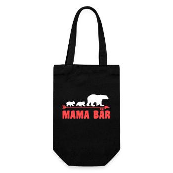 Mutter Mama Bär - Geschenkbeutel für Flaschen - Schwarz - Vorne