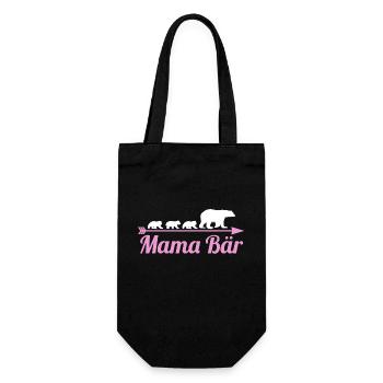 Mutter Mama Bär - Geschenkbeutel für Flaschen - Schwarz - Vorne