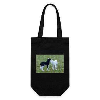 Lämmer schwarz weiss - Geschenkbeutel für Flaschen - Schwarz - Vorne