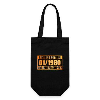 44. Geburtstag Limited Edition - ꝏ Supply 01/1980 - Geschenkbeutel für Flaschen - Schwarz - Vorne