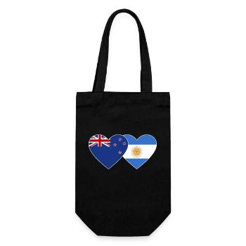Coeur de drapeau de la Nouvelle-Zélande Argentine - Sac à bouteille - noir - Devant