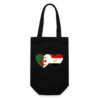 Algeria Egypt Flag Heart - Gift Bag for Bottles - black - Front