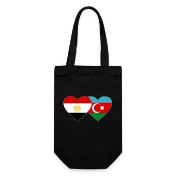 Egypt Azerbaijan Flag Heart - Gift Bag for Bottles - black - Front