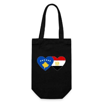 Kosovo Egypt Flag Heart - Gift Bag for Bottles - black - Front