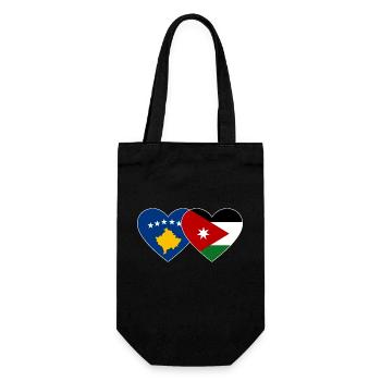 Kosovo Jordanie Drapeau Coeur - Sac à bouteille - noir - Devant