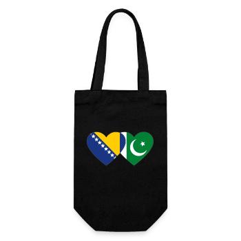 Bosnia Pakistan Flag Heart - Gift Bag for Bottles - black - Front