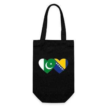 Pakistan Bosnia Flag Heart - Gift Bag for Bottles - black - Front