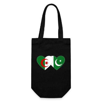 Algeria Pakistan Flag Heart - Gift Bag for Bottles - black - Front