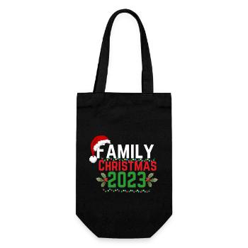 Funny Familie Weihnachten 2023 Matching Squad Sant - Geschenkbeutel für Flaschen - Schwarz - Vorne