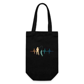 Fisherman's Heartbeat - Gift Bag for Bottles - black - Front
